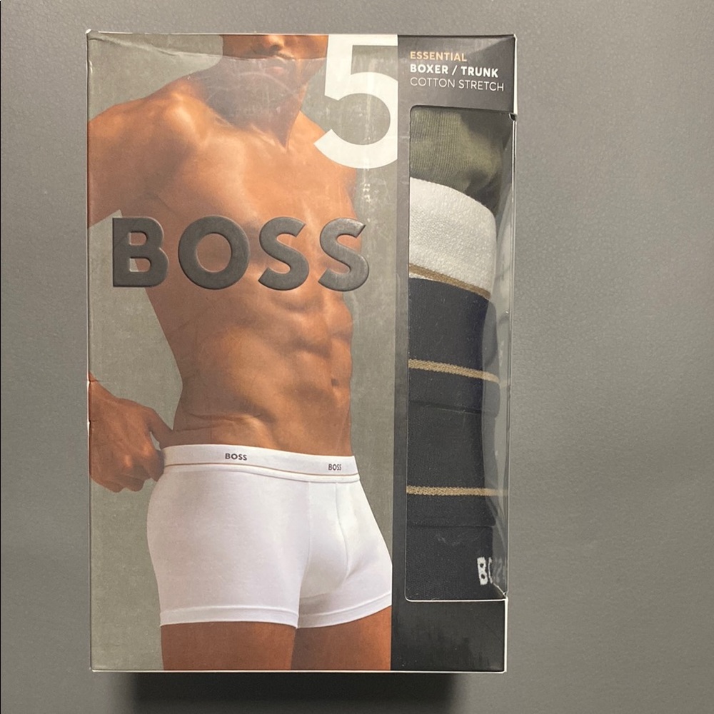 BOSS Men's Essential Boxer Trunk - White